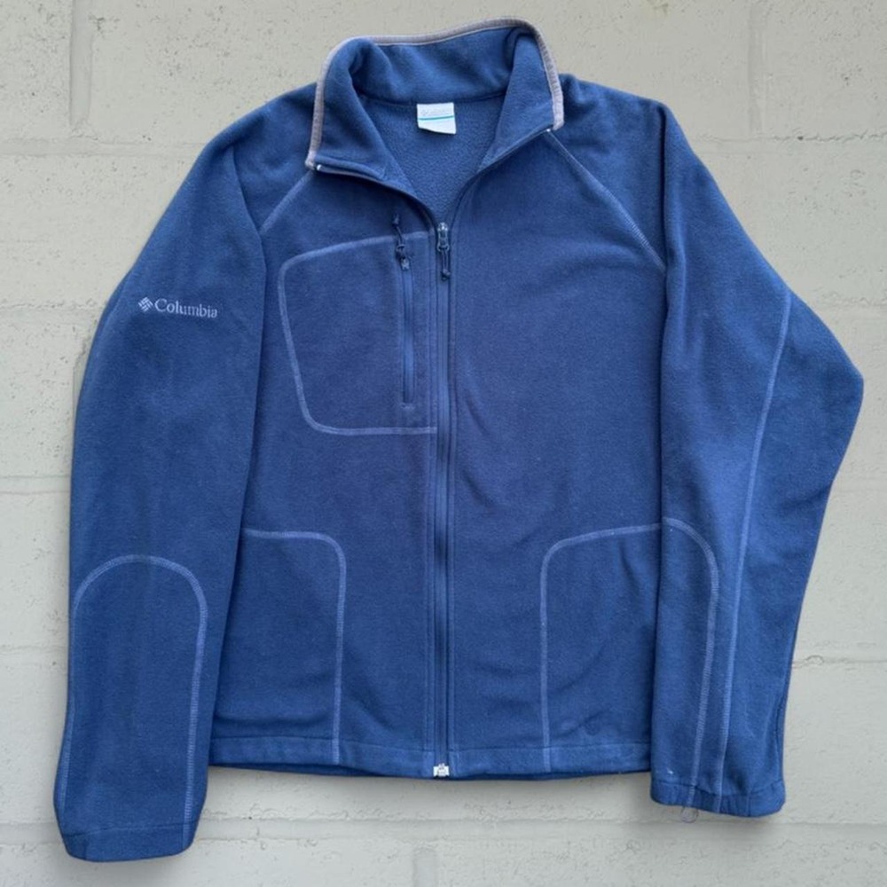 Columbia Fast Trek II Full Zip Fleece Jacket Navy Blue Mens Large